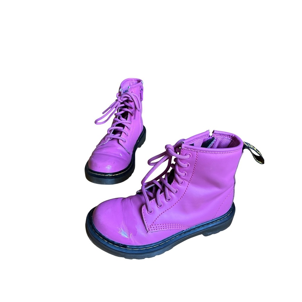 Dr. Martens Delaney Pink Leather Side Zip Combat Boots Kids Size 13 Barbiecore